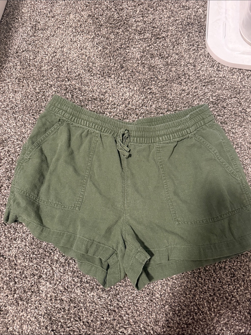 Jcrew green linen shorts